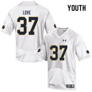 Notre Dame Fighting Irish Youth Chase Love #37 White Under Armour Authentic Stitched College NCAA Football Jersey IKJ4499LL